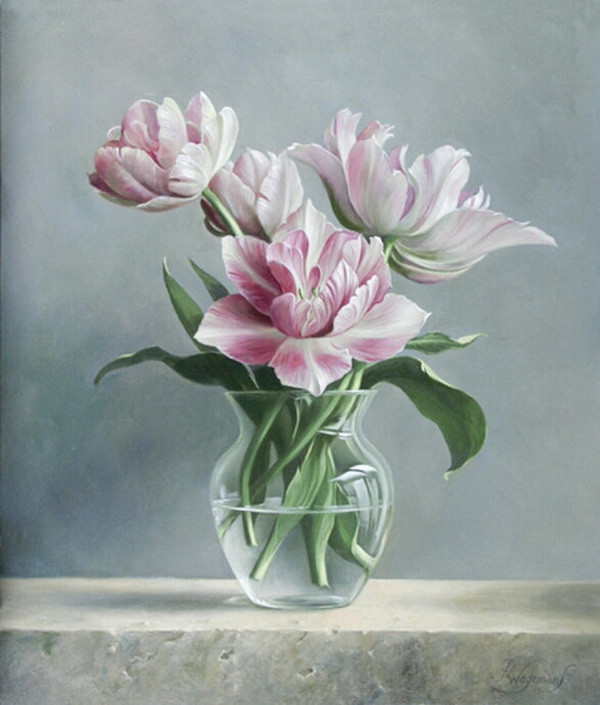 pieter wagemans 超写实油画花卉作品欣赏高清图片